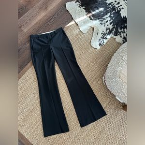 Vintage Y2K Theory Black Wool Blend Low Rise Flare Trousers Pants Slacks sz 0